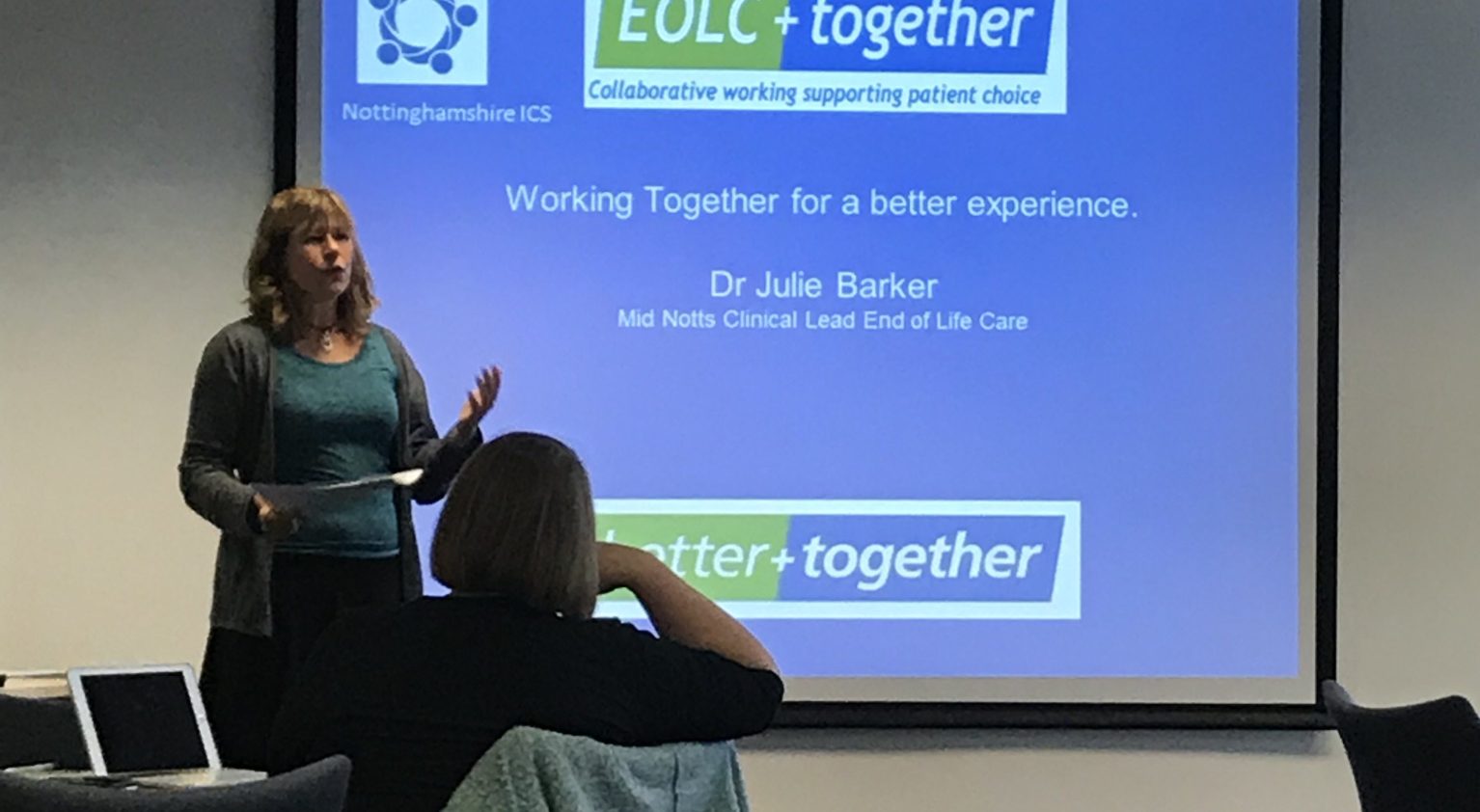 Dr Julie Barker presenting at the End of Life Conference