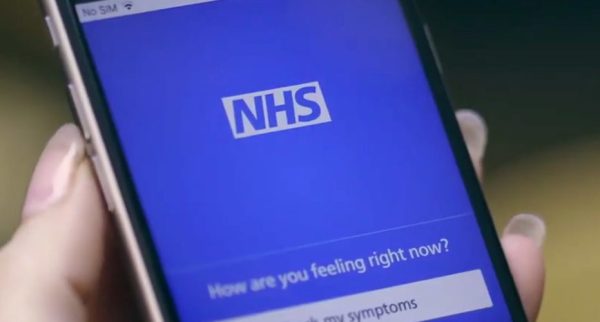 Person using the NHS app