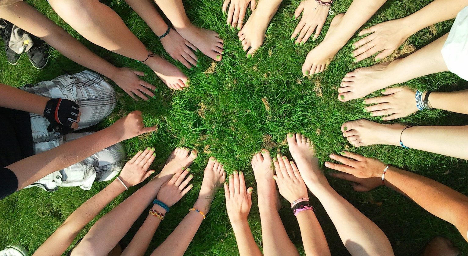 Bare feet on grass