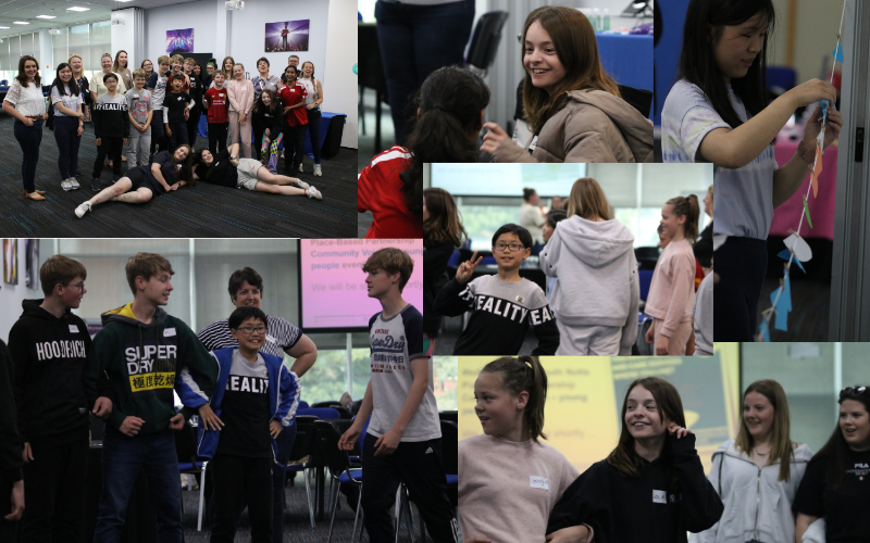 Pictures of young people at the Community Voices event