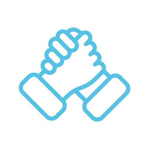 icon of two people handing hands in support