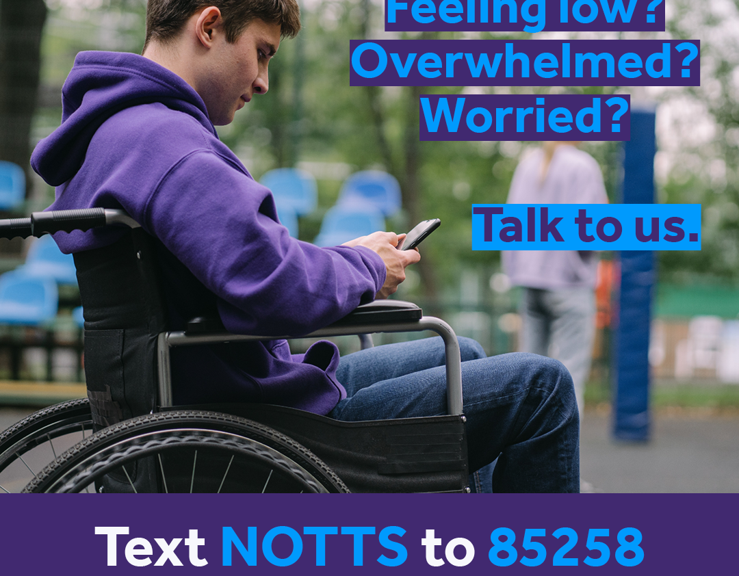 Advert for 85258 mental health text campaign
