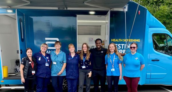 The testing team at the Diabetes Mobile Testing event in Kirkby-in-Ashfield