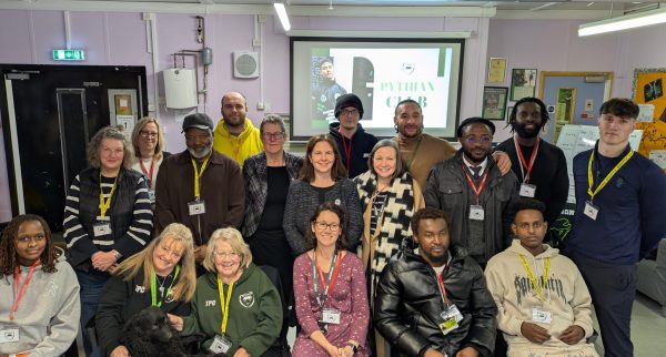 Group photo of Pythian Club members with Dr Kathy McLean, ICB Chair, and Mayor Claire Ward